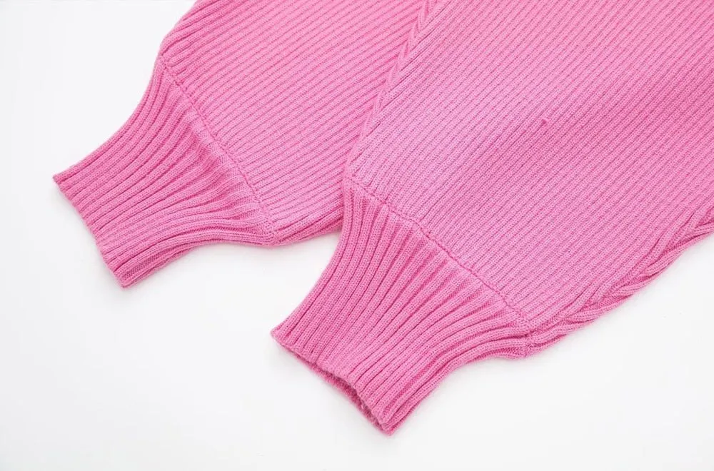 Pre Order:  Pink Knit Turtleneck Set