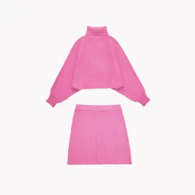 Pre Order:  Pink Knit Turtleneck Set