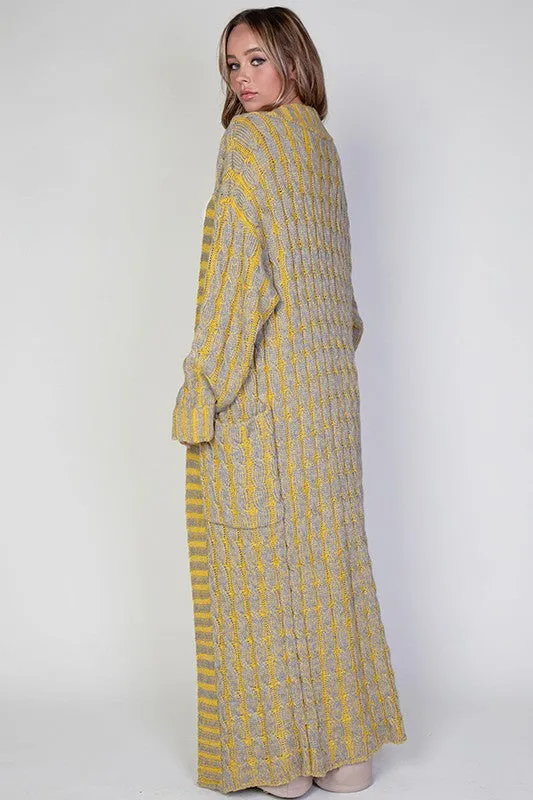 "Mixed Media" Cardi-Yellow