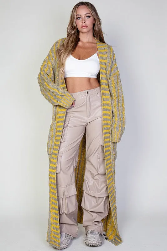 "Mixed Media" Cardi-Yellow