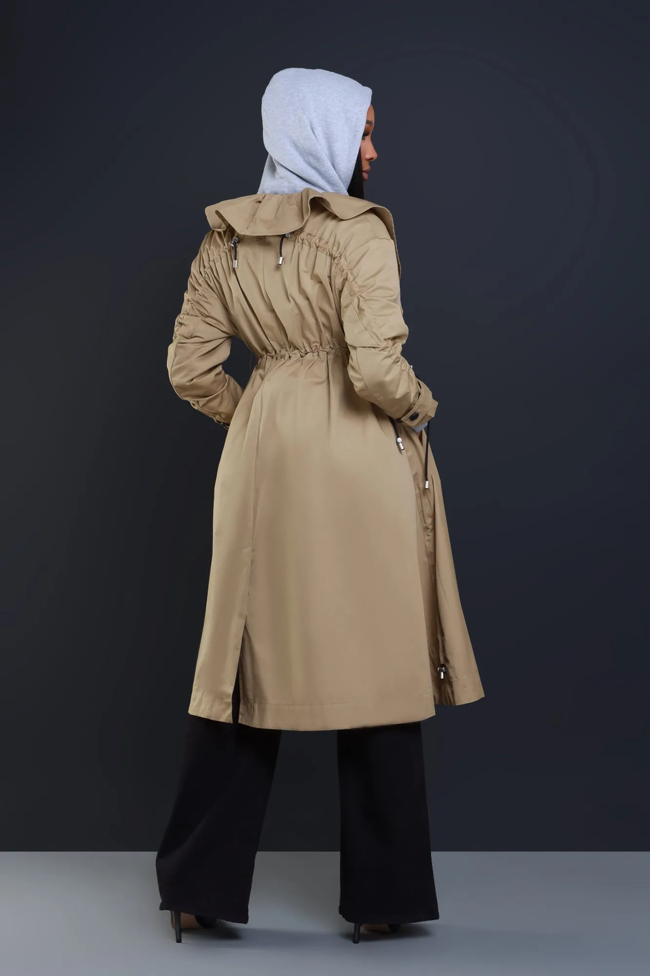 Rainy Day Belted Trench Coat - Khaki