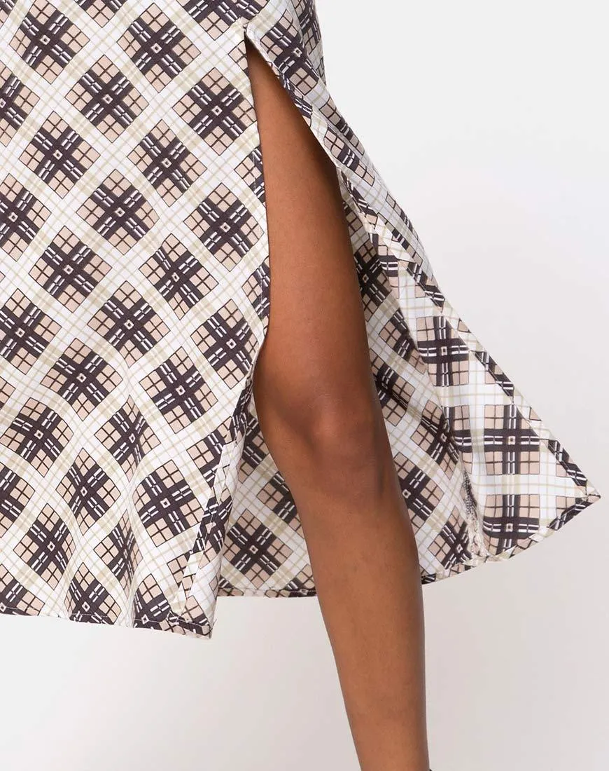 Saika Midi Skirt in Kate Check