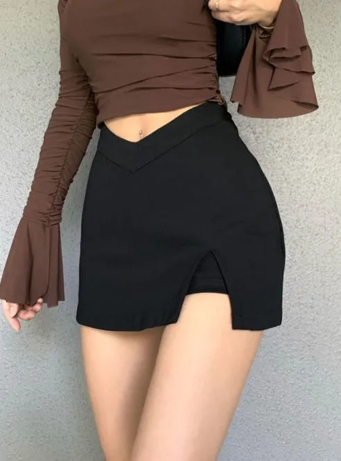 Slit Layered Stylish Mini Skirt