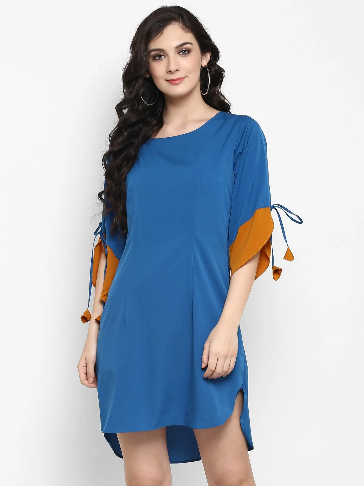 Solid Color-Block Dress