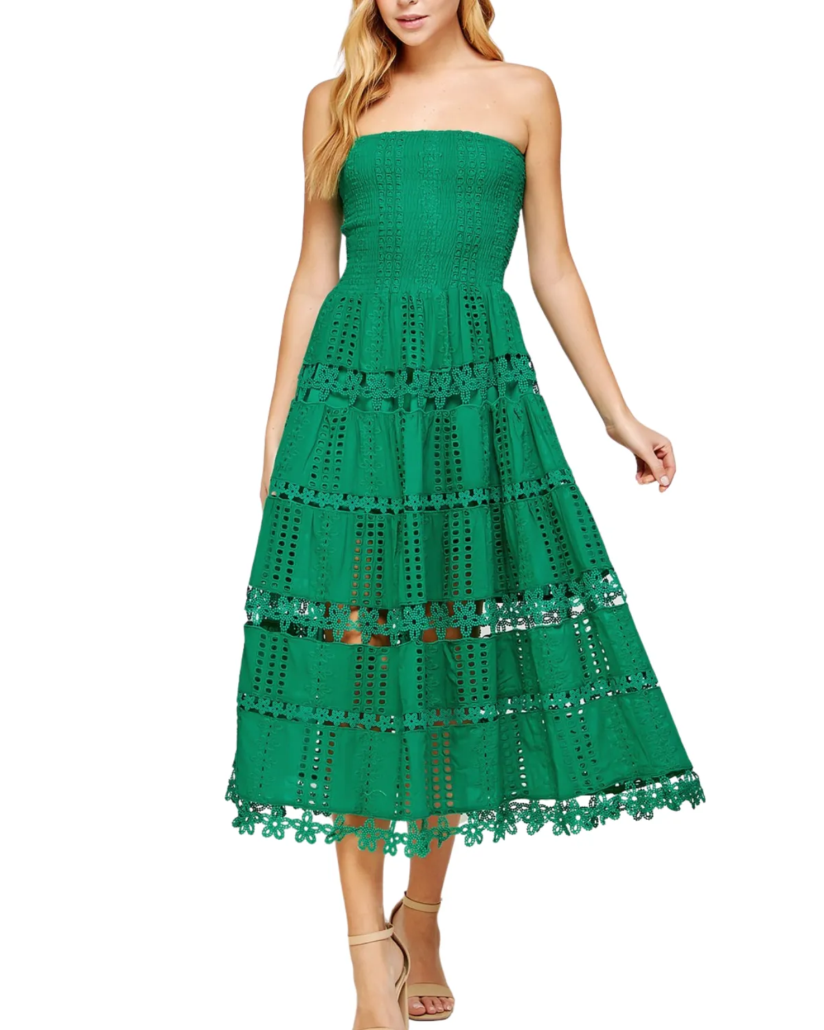 Strut & Bolt Eyelet Midi Dress (More Colors Available) - D-2192-H