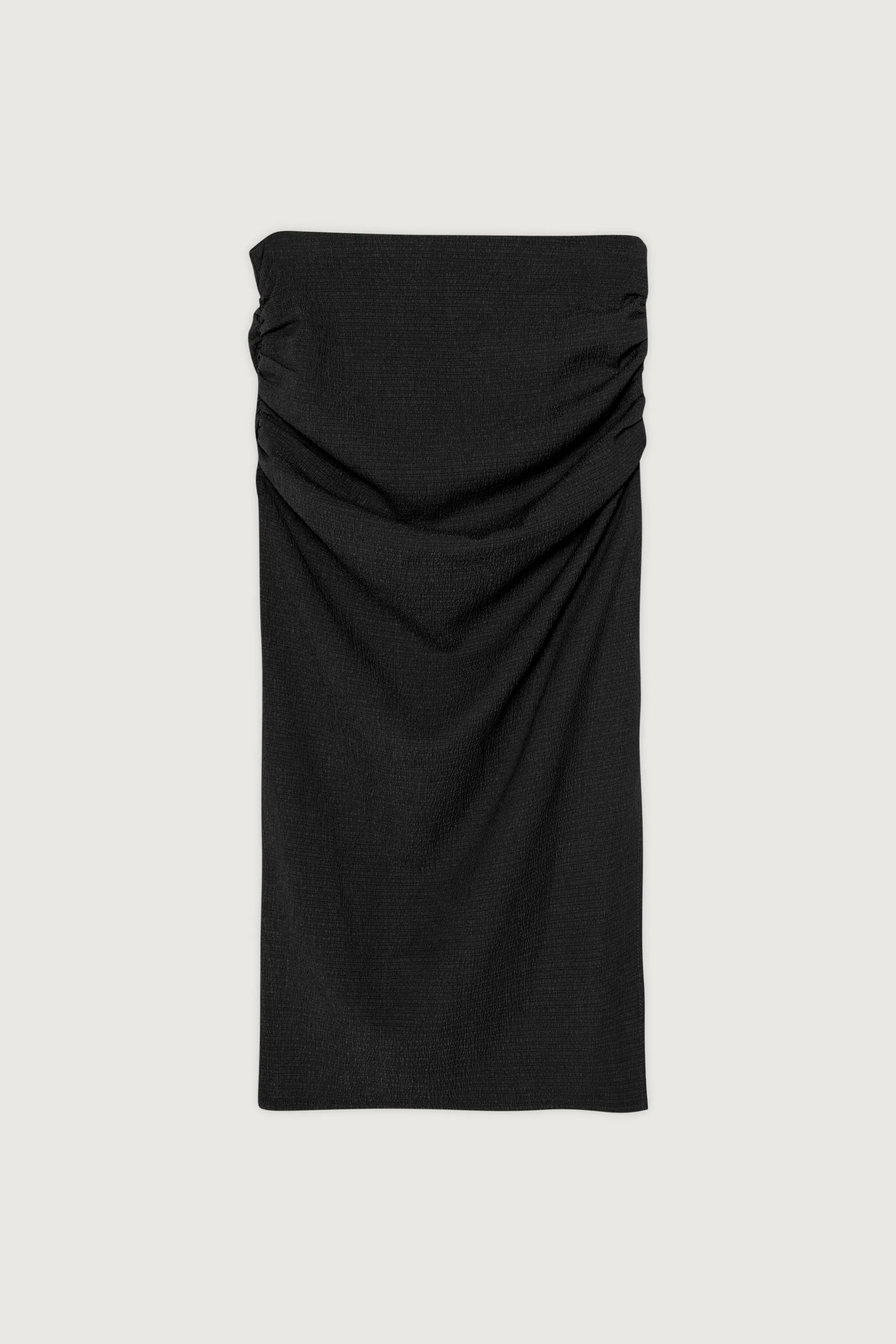 TEXTURED MIDI SKIRT WITH RUCHING