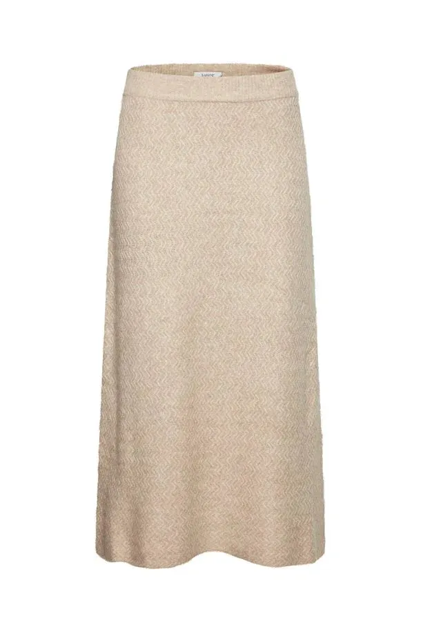 The Merli Knit Skirt - Cement Melange - PLUS