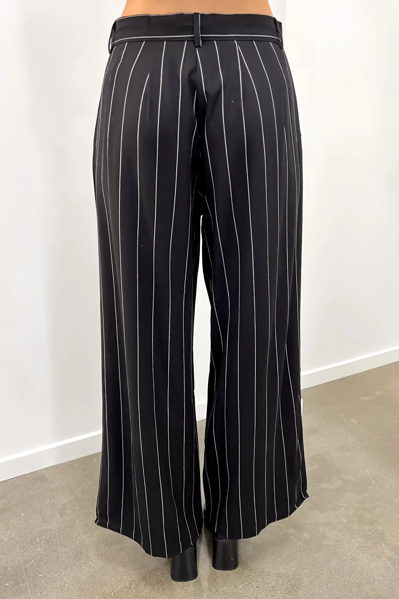 Thea Pant Black Pinstripe