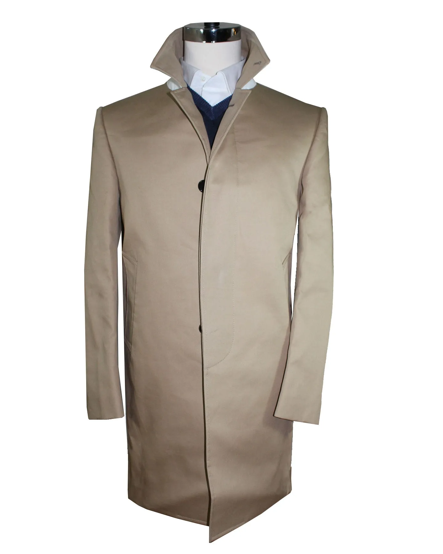 Thom Browne Overcoat Khaki MacKintosh Bal Collar EU 52 - US 42 SALE