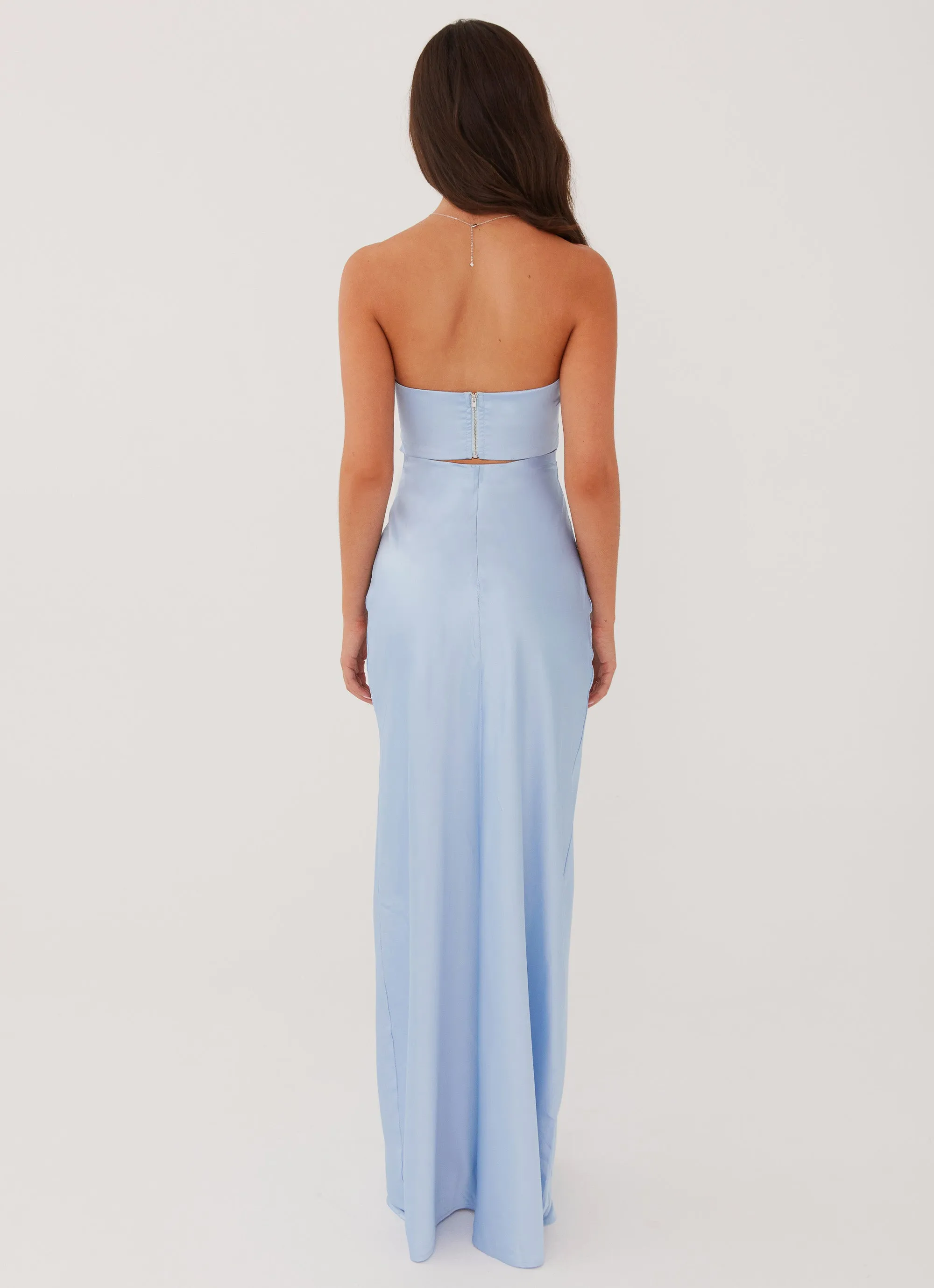 Tianna Strapless Maxi Dress - Ice Blue