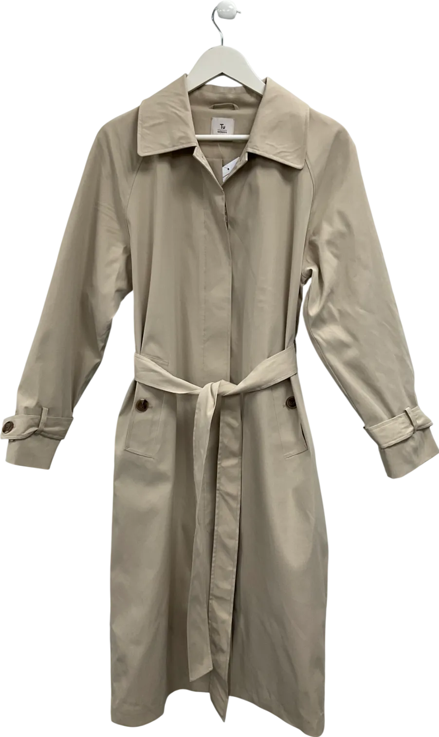 TU Beige Belted Trench Coat UK M