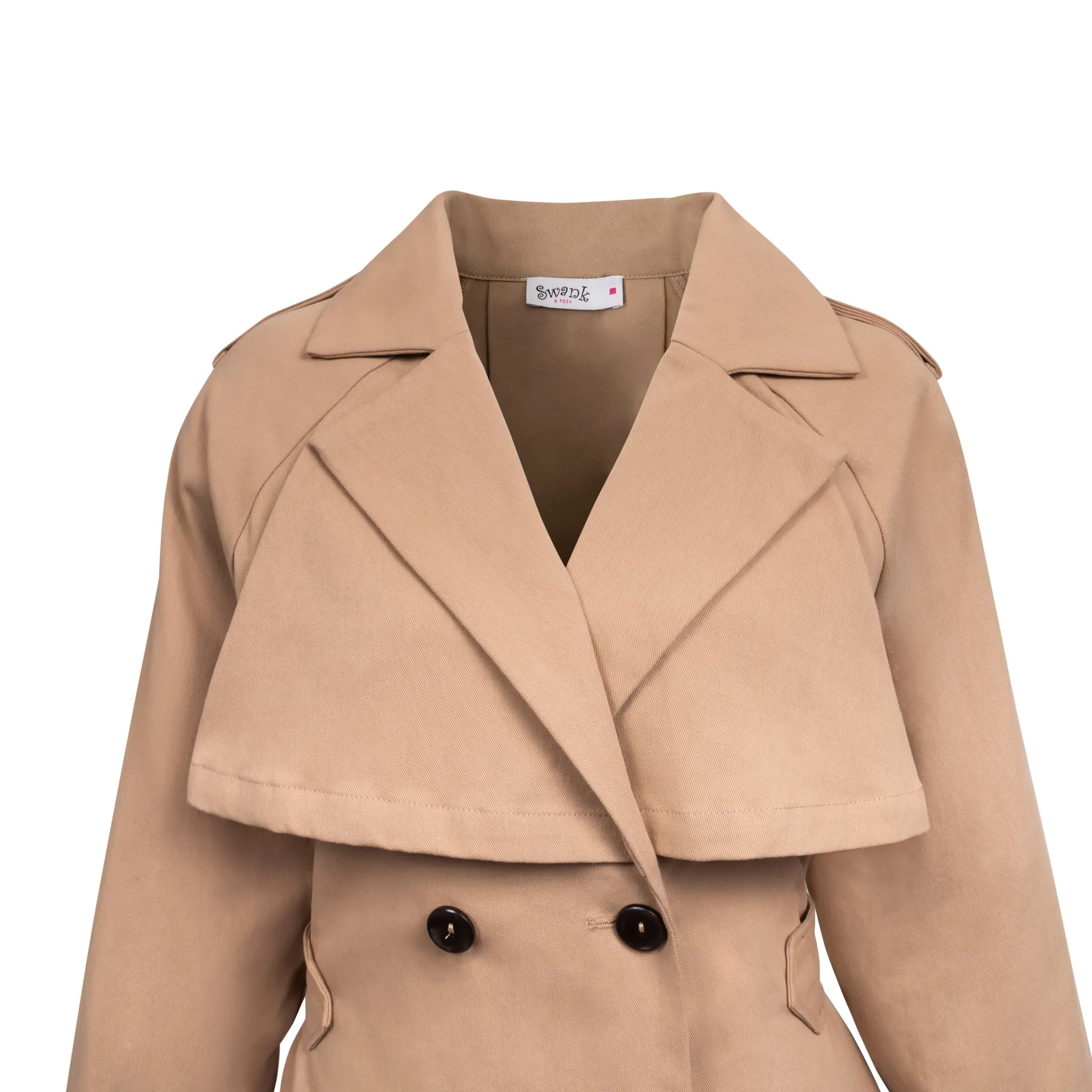 Under The Weather Longline Trench Coat - Khaki