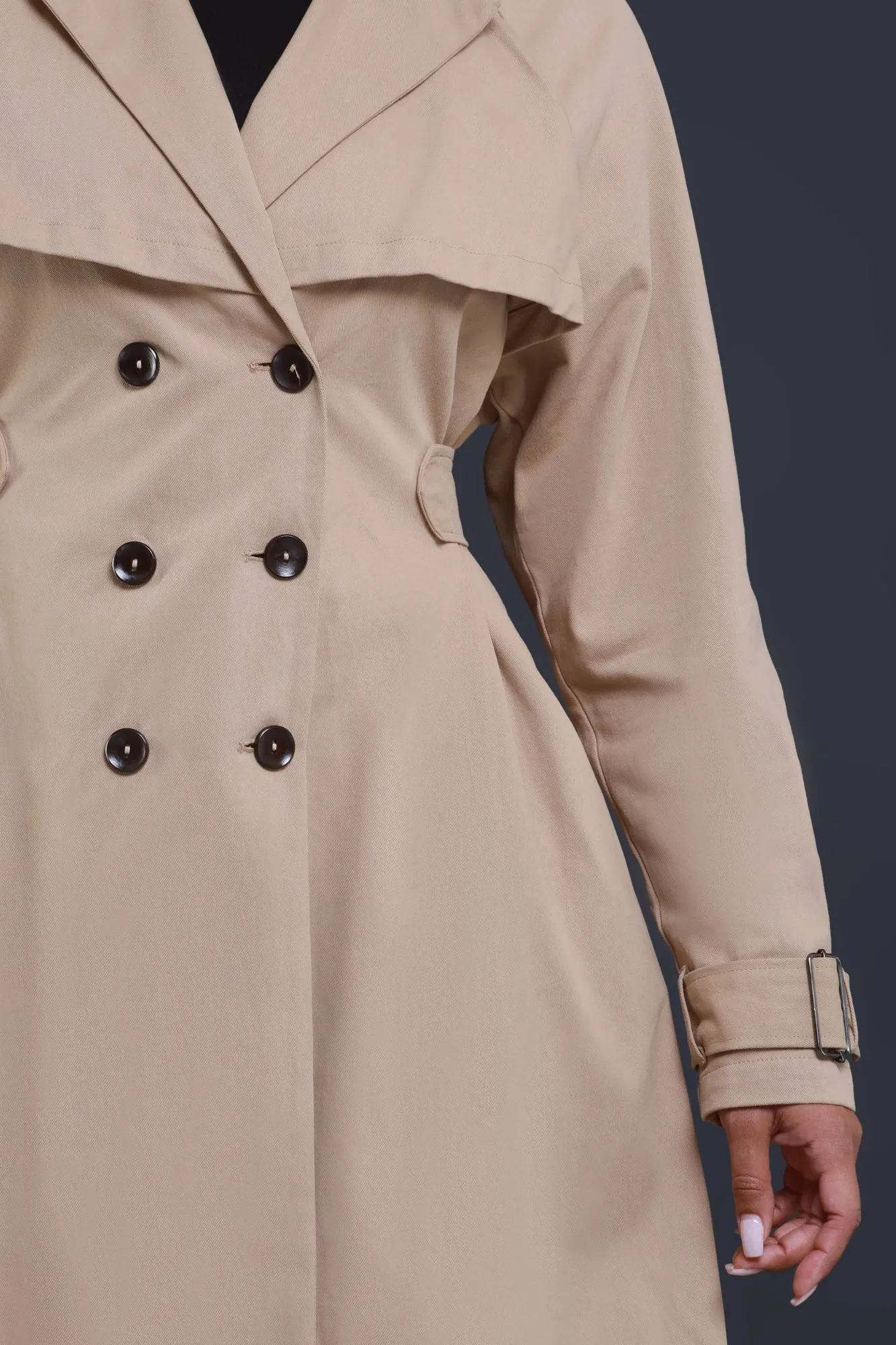 Under The Weather Longline Trench Coat - Khaki