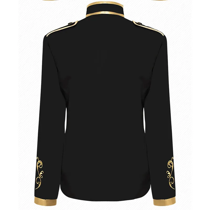 Unisex Fashion Palace Prince Gold Embroidered Jacket Court Uniform Costume