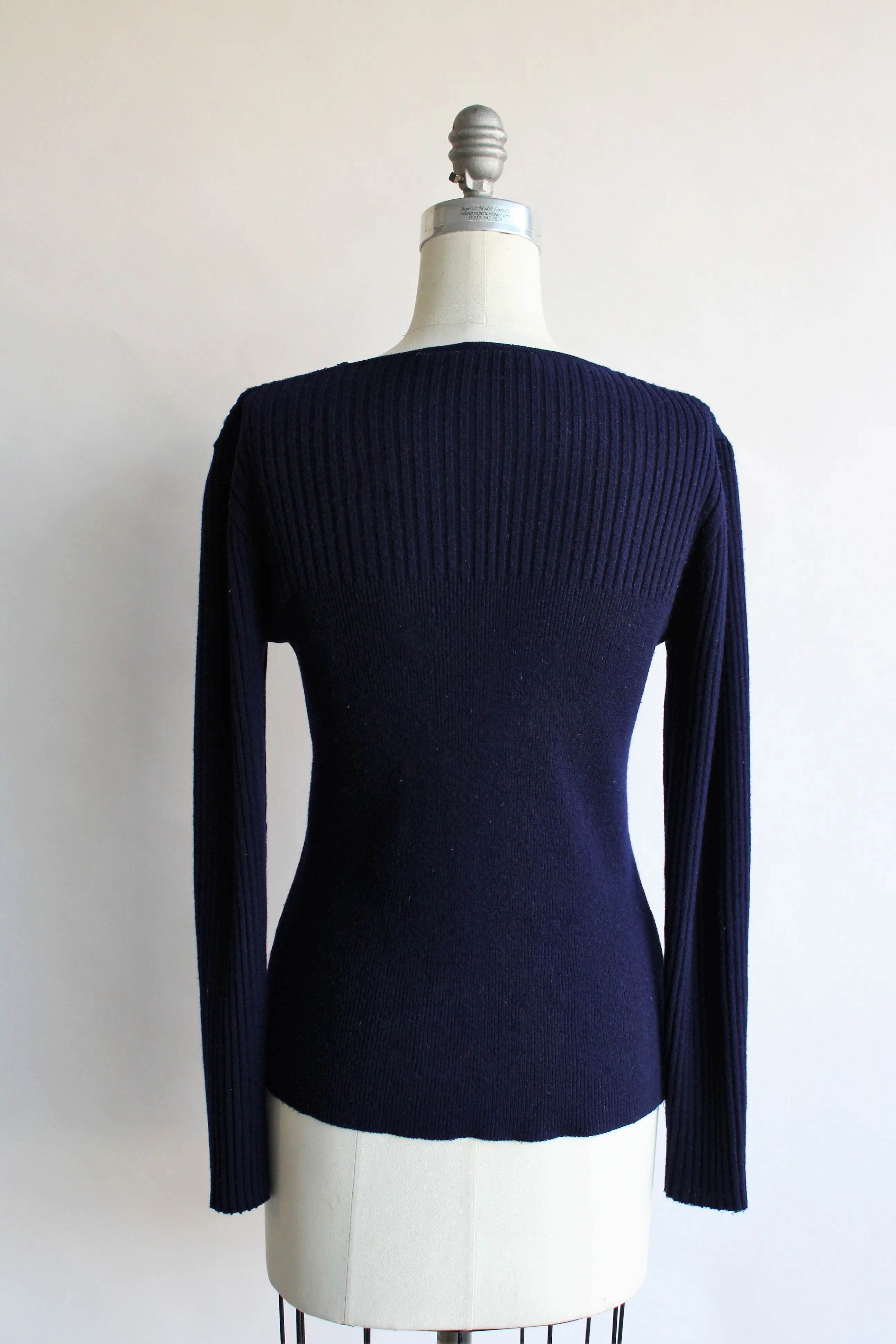 Vintage 1980s Navy Blue Sweater