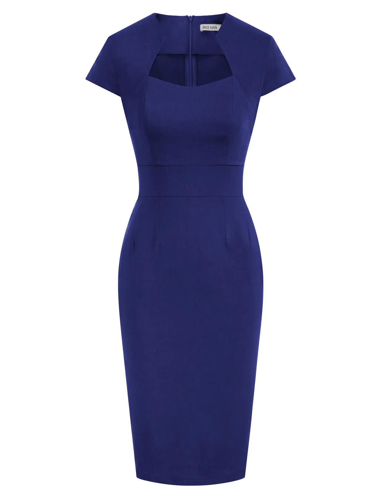 Vintage Cap Sleeve High Stretchy Hips-Wrapped Bodycon Pencil Dress