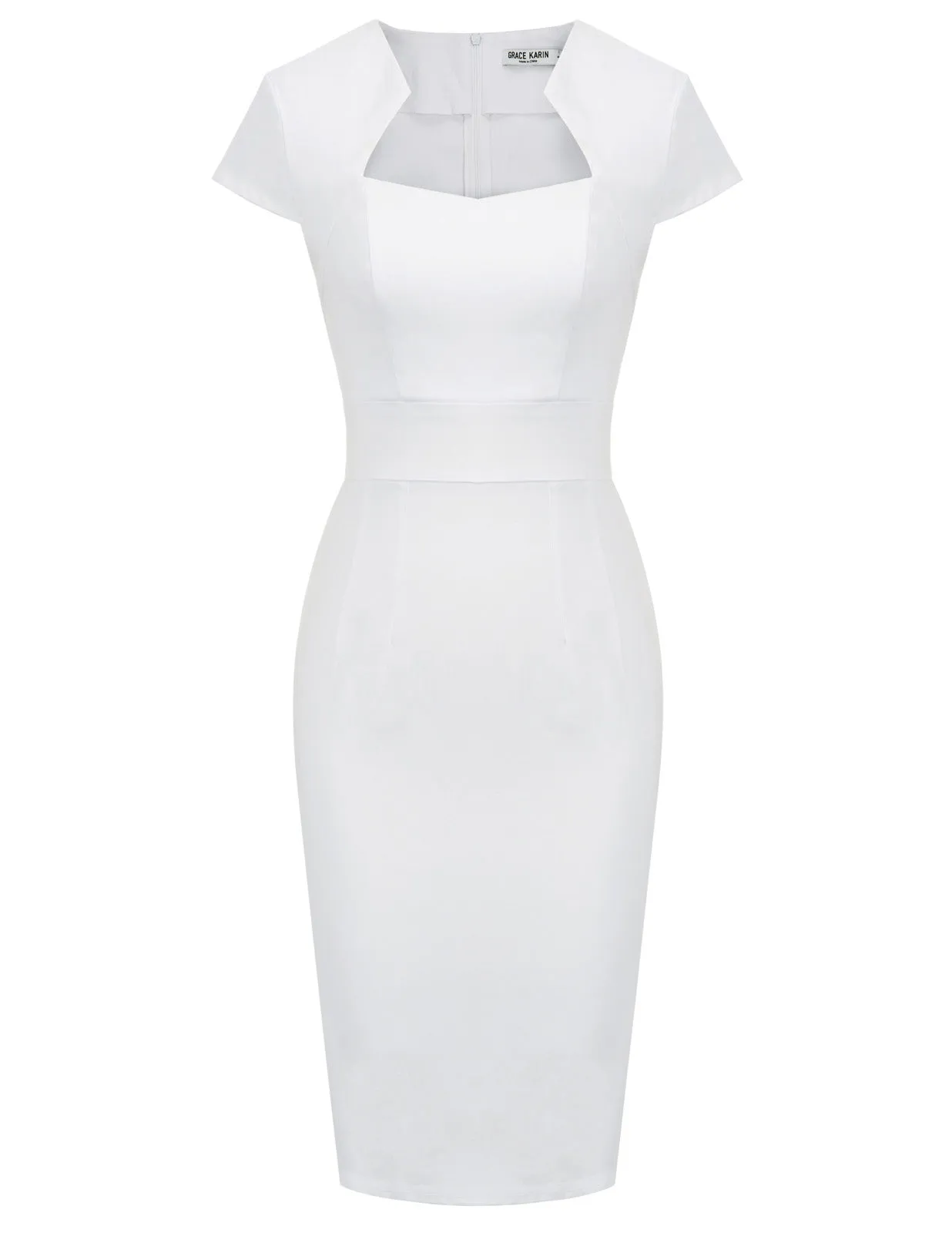 Vintage Cap Sleeve High Stretchy Hips-Wrapped Bodycon Pencil Dress