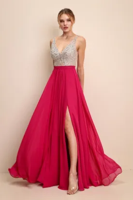 W19230 Prom Dress Fuschia