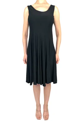 Women's Dress Black Fit And Flare Flattering Design Timeless Style Wardrobe Essential Perfect For all Season Any Special Occasion Soft Flowing Quality Stretch fabric travel Friendly made in Canada Yvonne Marie Boutiques